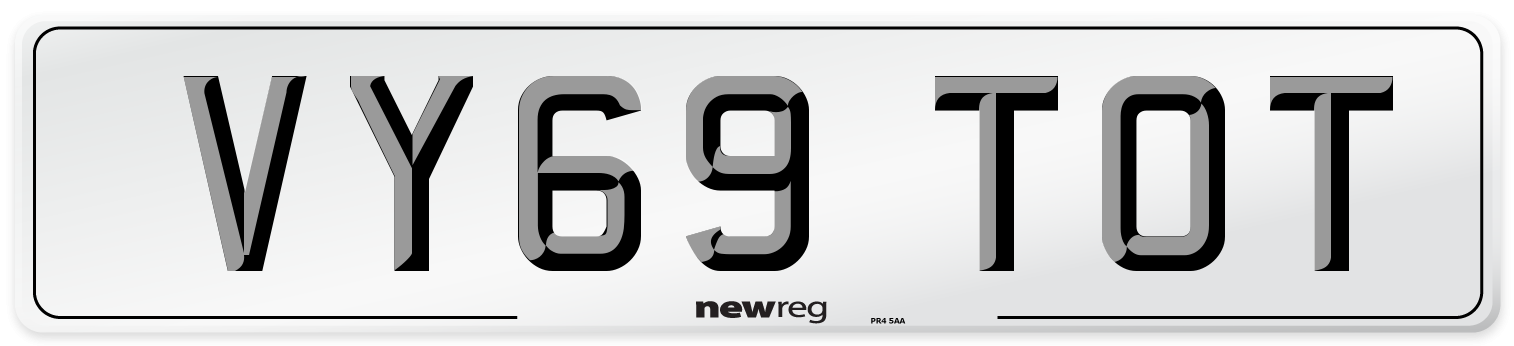 VY69 TOT Number Plate from New Reg